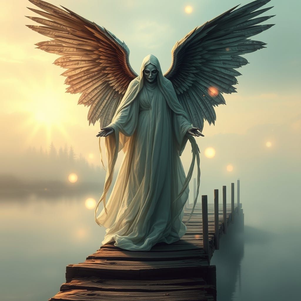 Majestic Angel of Death: Seraphis in Shimmering Shadows