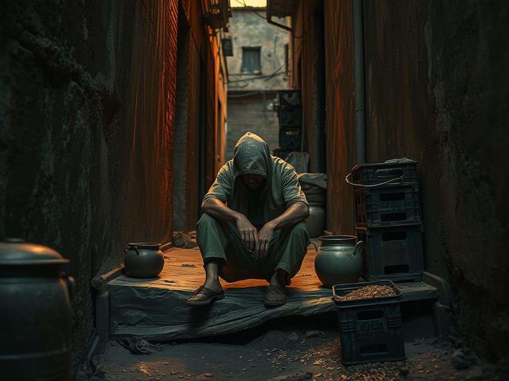 Sorrow in a Crumbling Alleyway: Painterly Realism