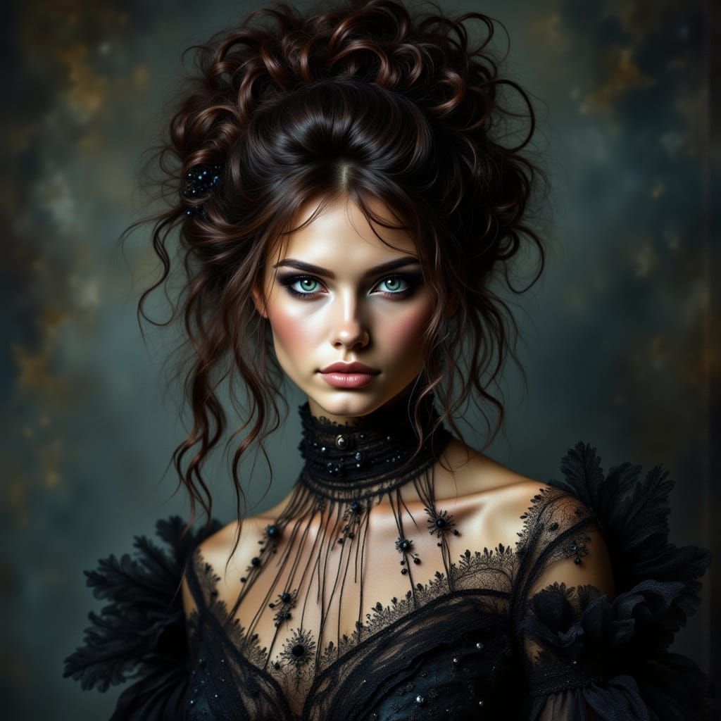 Ethereal Beauty: Young Woman in Avant-Garde Fashion