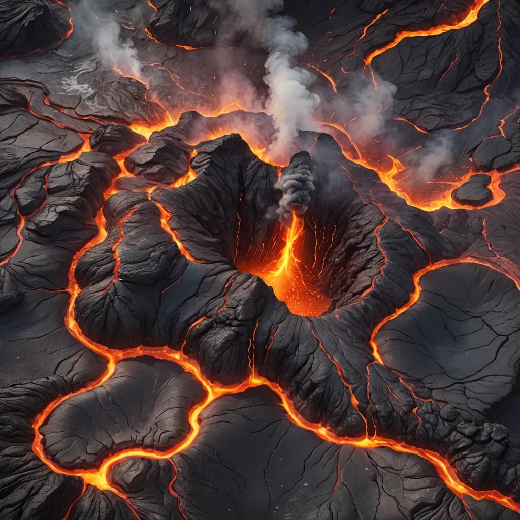 Hawaii Volcano Eruption: Hyperrealistic Concept Art