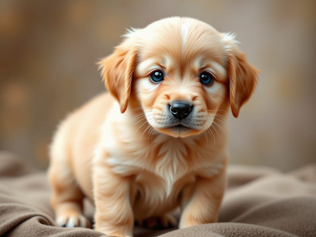 Golden Retriever Puppy in Adorable Innocence