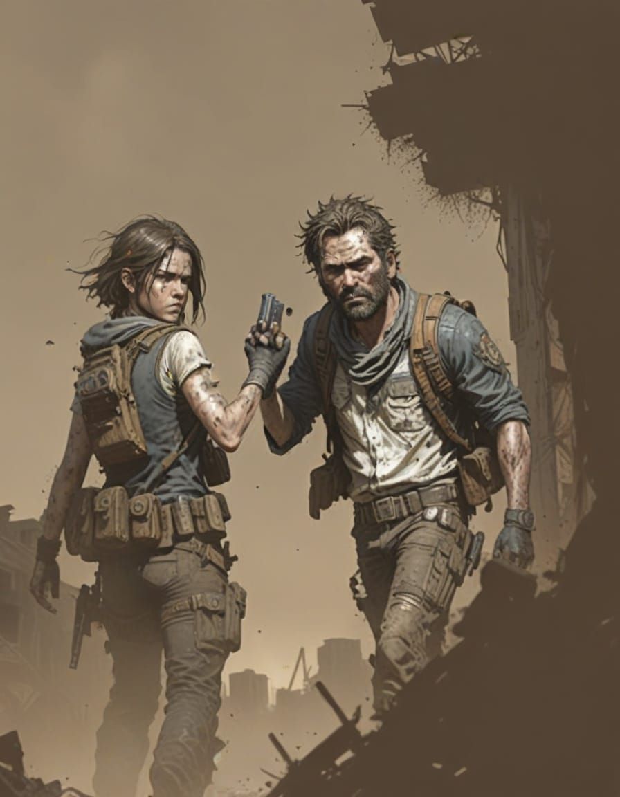 Gritty Comic Book Illustration in High-Contrast Realism