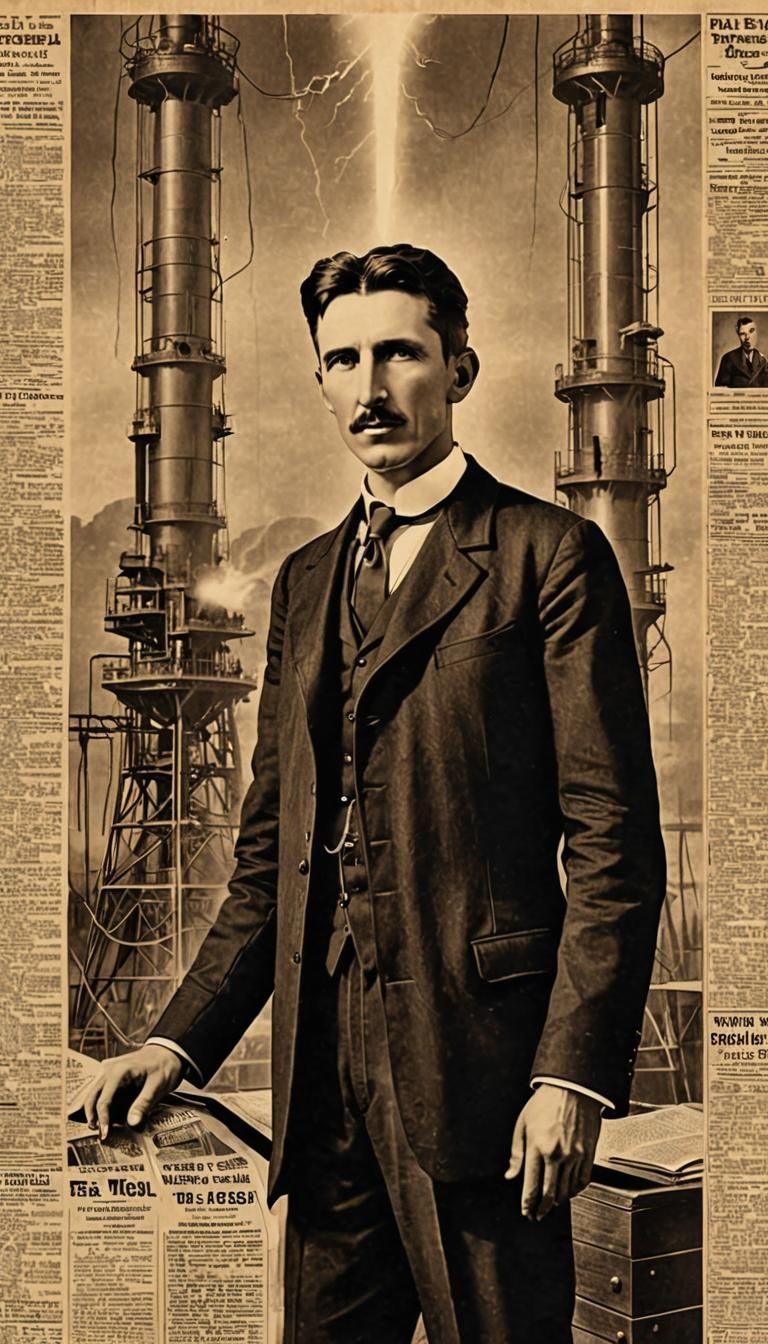 Nikola Tesla's Electricity Lab in Sepia Tone