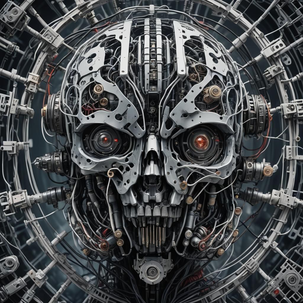 Mechanical Brain Drone in Dark Blue and Grey