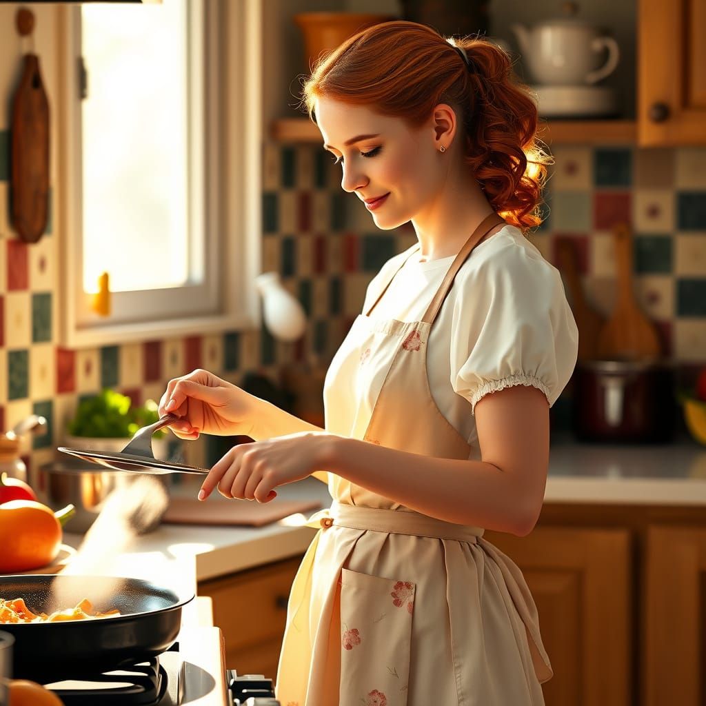 Tradwife's First Meal in a Sunny Kitchen