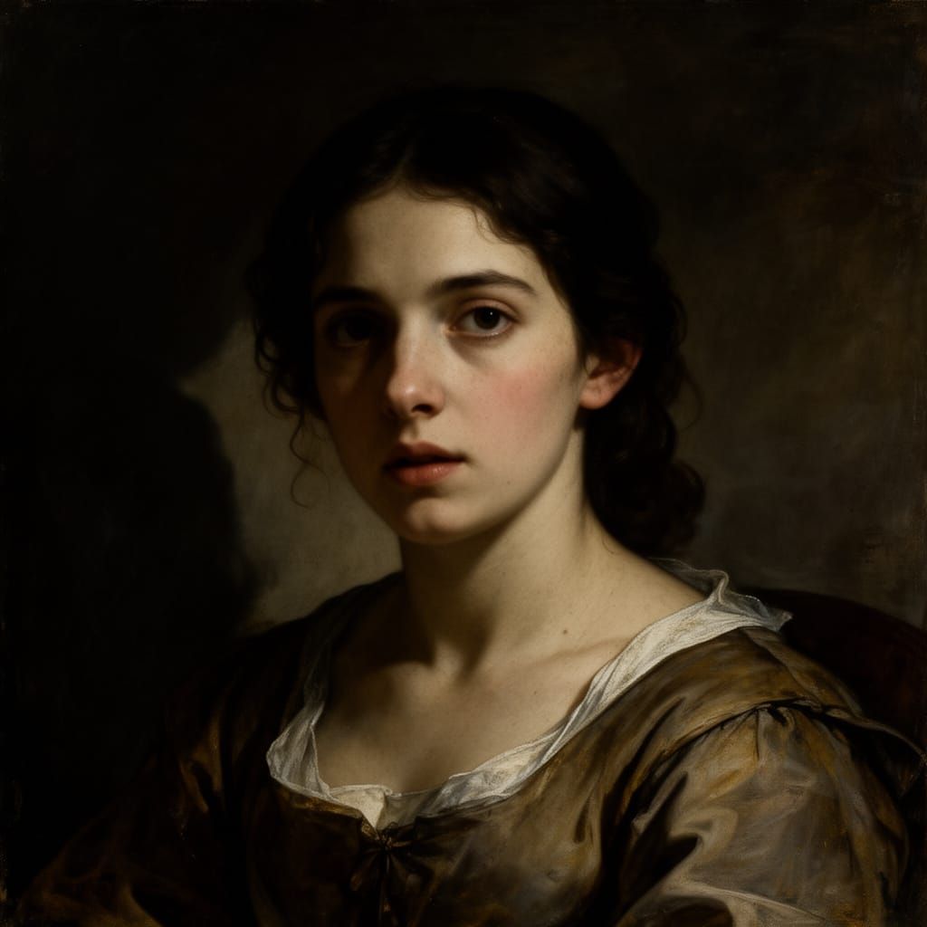 Dramatic Cinematic Portrait of a Young Woman