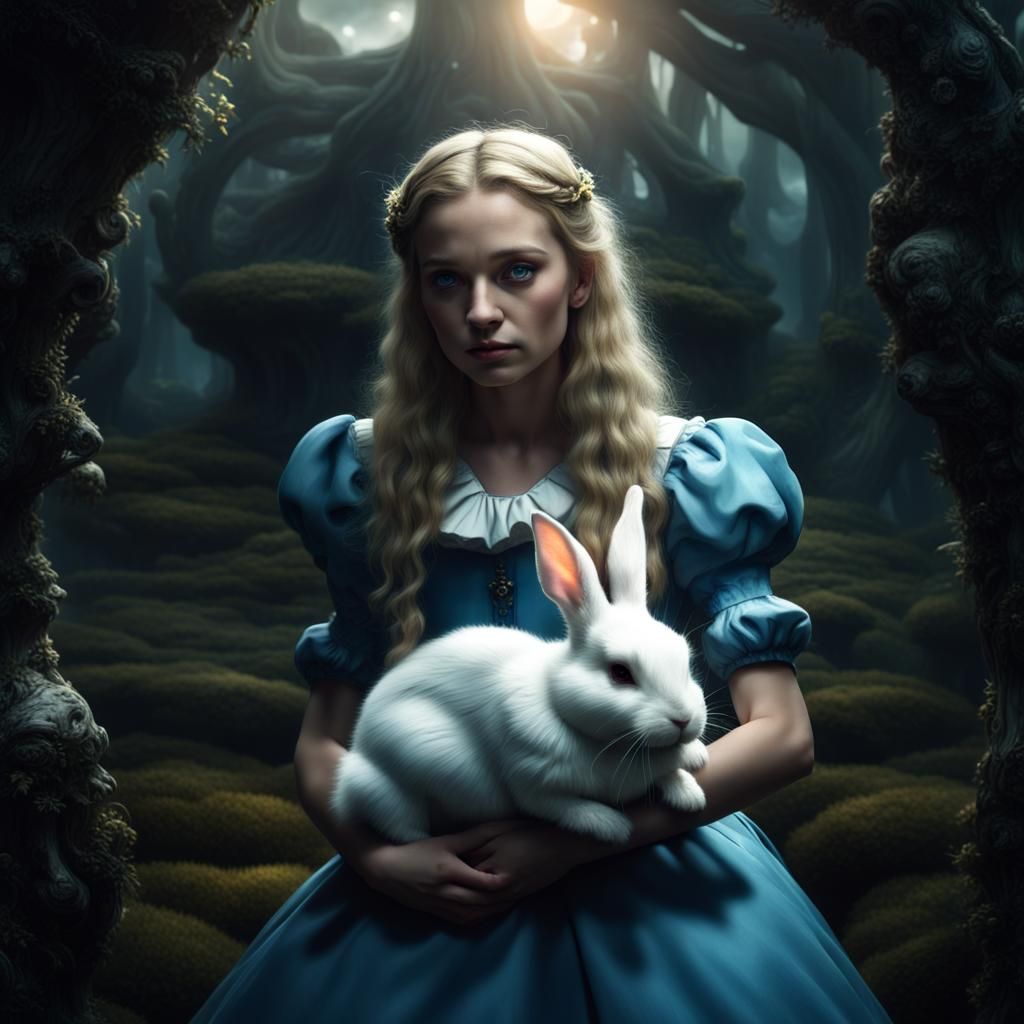 Alice in Wonderland with White Rabbit