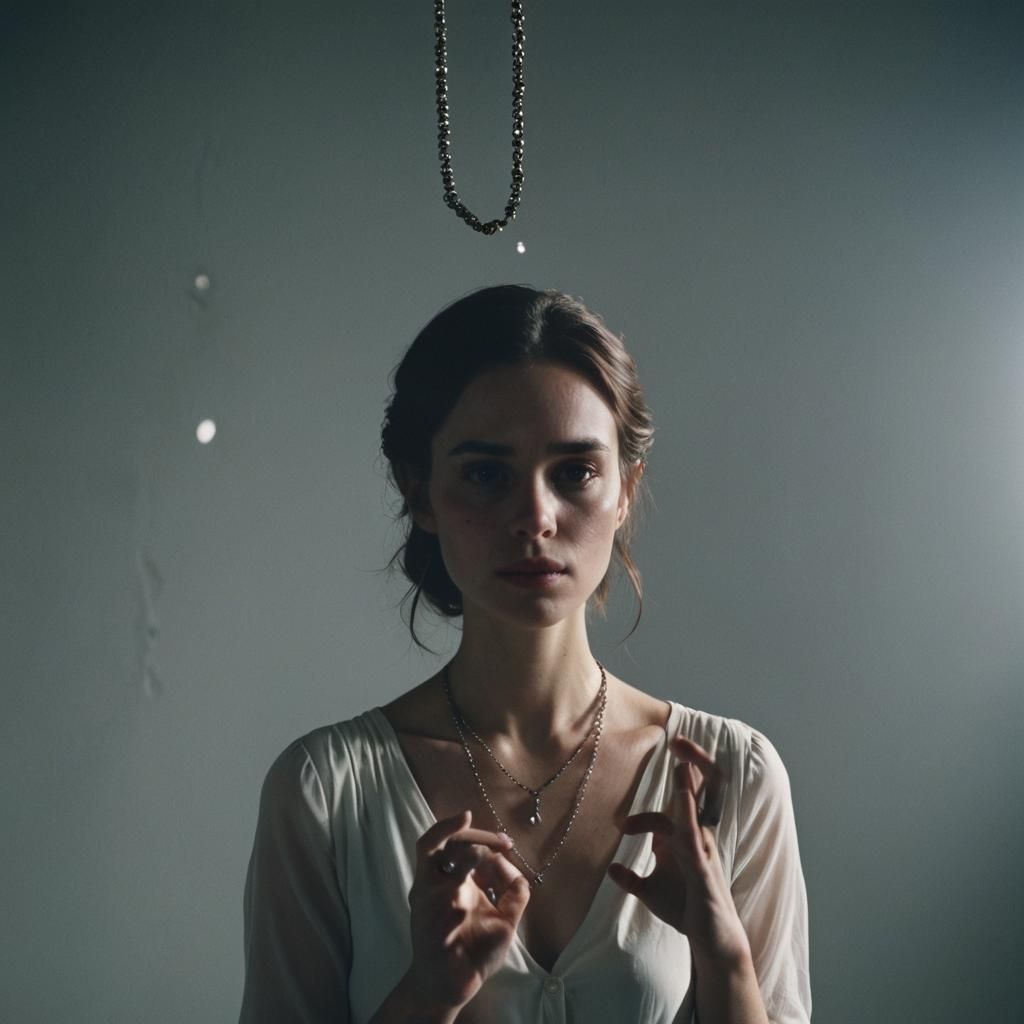 Cinematic Portrait: Woman with Necklace in Golden Light