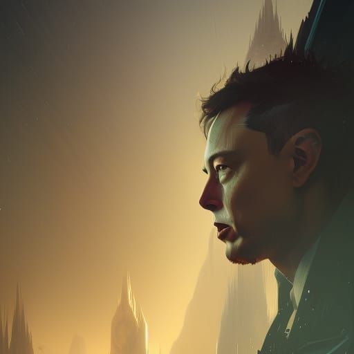 Elon Musk: Dark Fantasy Portrait by Rutkowski