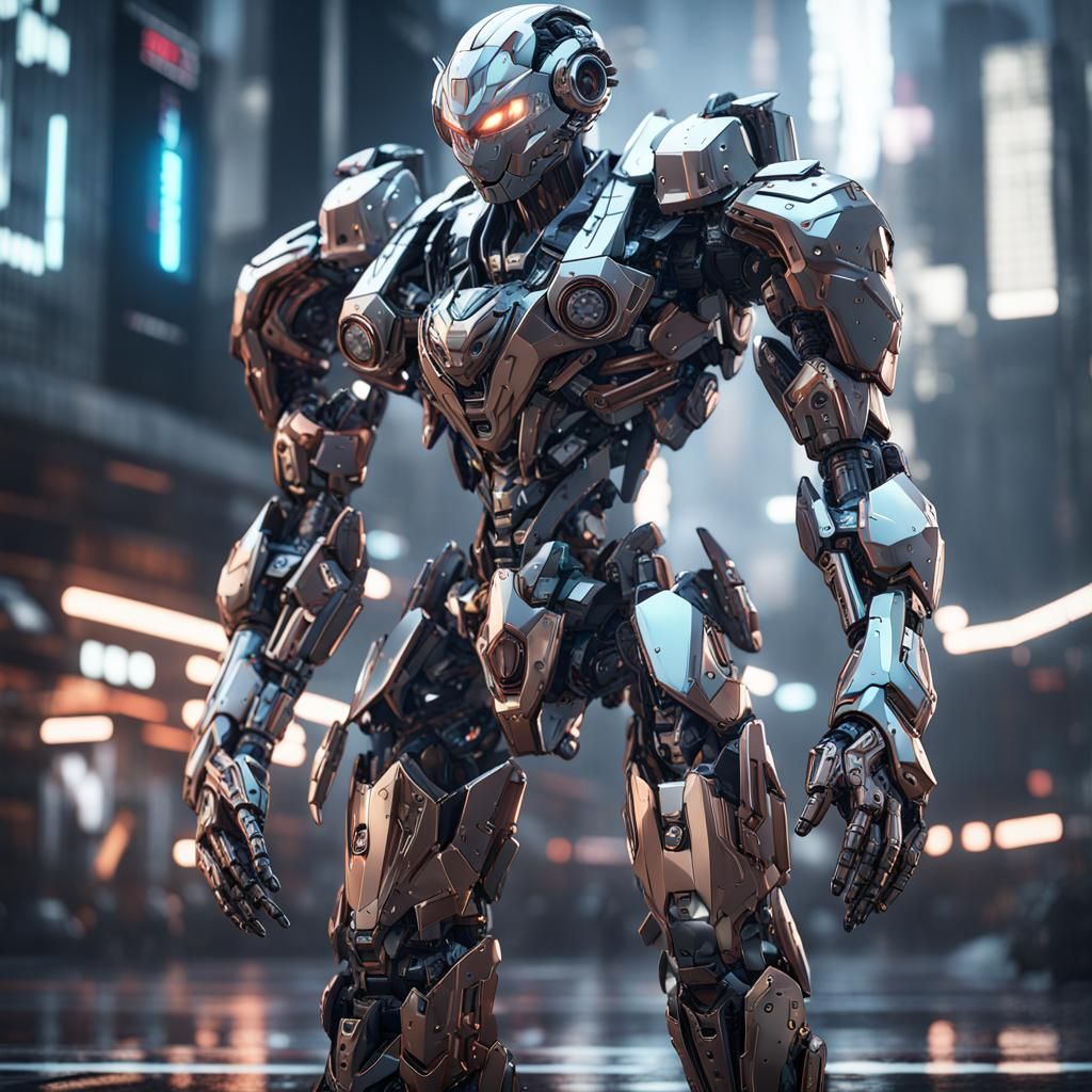 Futuristic Anime Boy with Mech Details