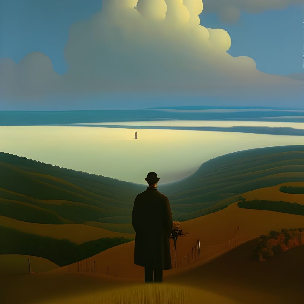 Wanderer Above the Sea of Fog in Regionalist Style