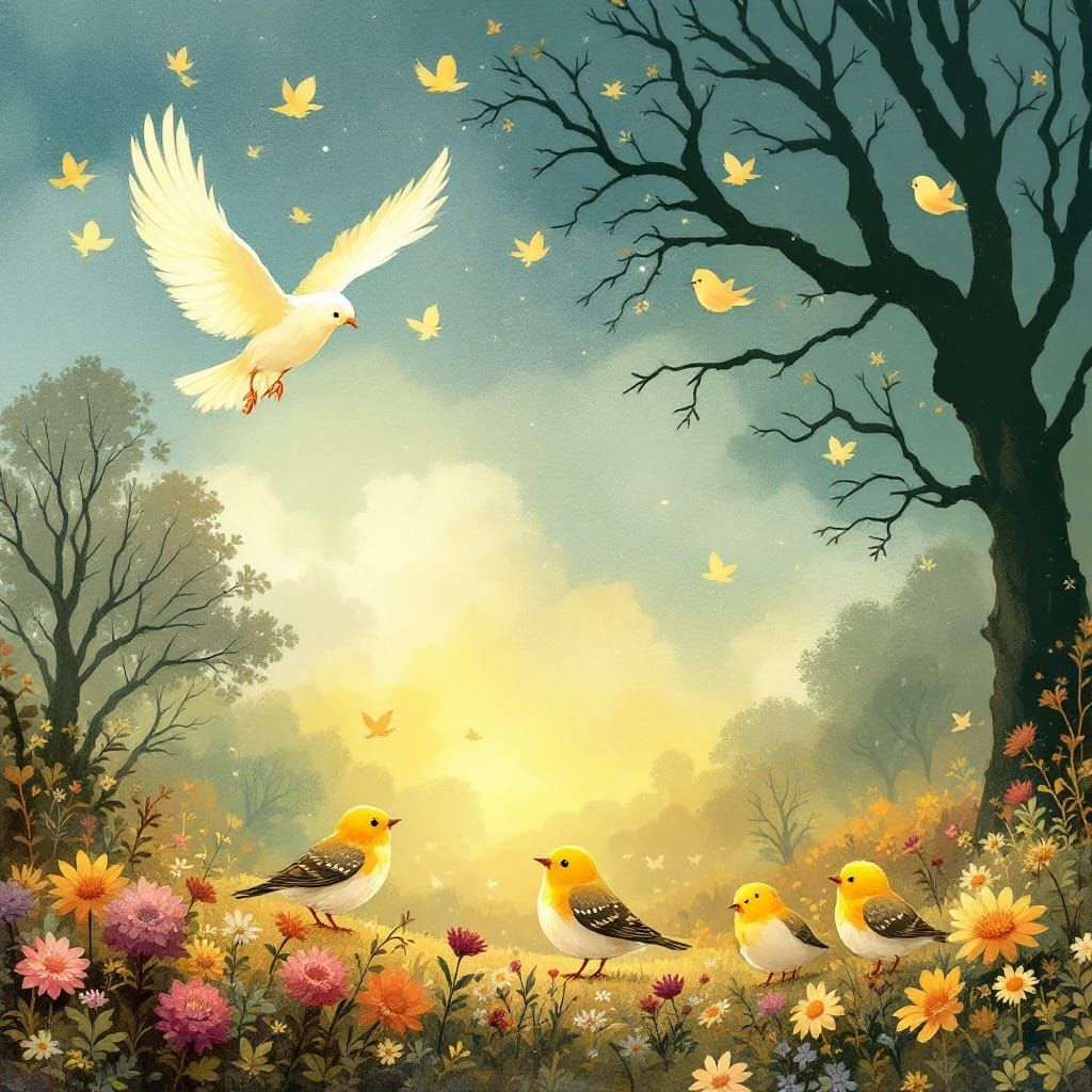 Frustrated Bird Mother Flees with Groceries