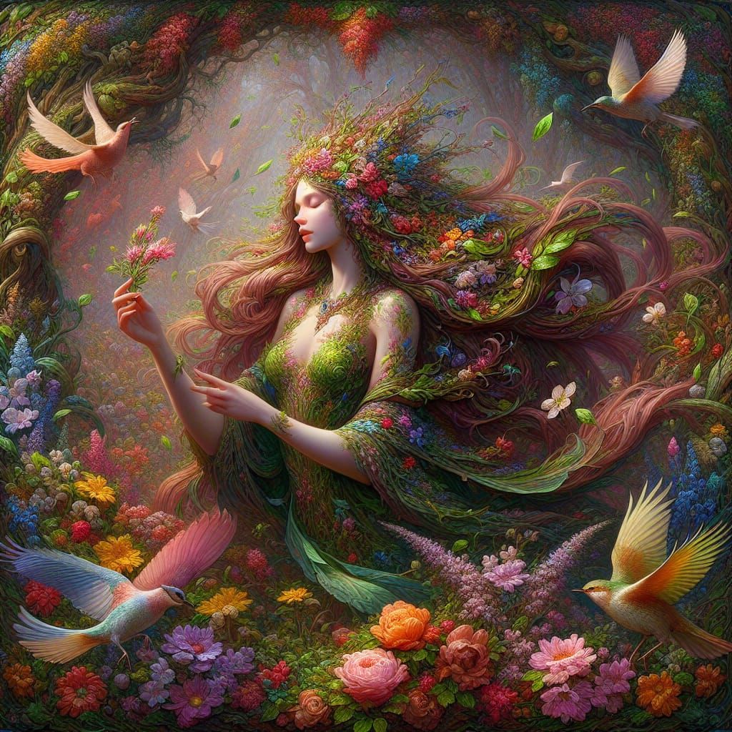 Idony: Nordic Goddess of Spring in Matte Painting