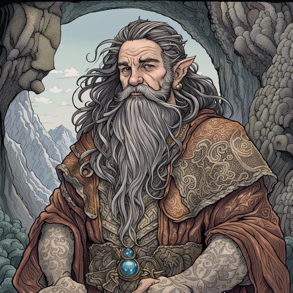 Ornate Portrait of a Dwarven Rock Mage