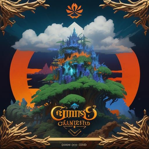 Fantasy Cannabis Logo in 3D Illusion Style