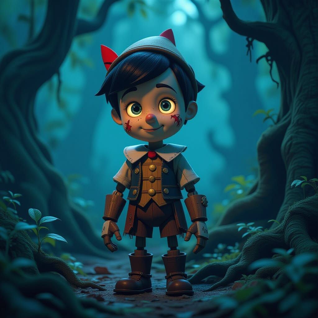 Pinocchio Frankenstein Doll in Enchanted Forest