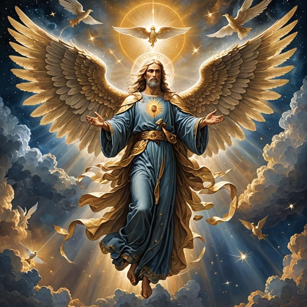 Biblical Seraphim Angel with Six Wings