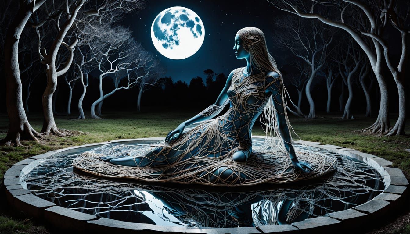 Surreal Labyrinthine Artwork Featuring Glowing Creatures and...