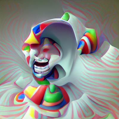 Psychedelic Crying Clown with Ambient Occlusion