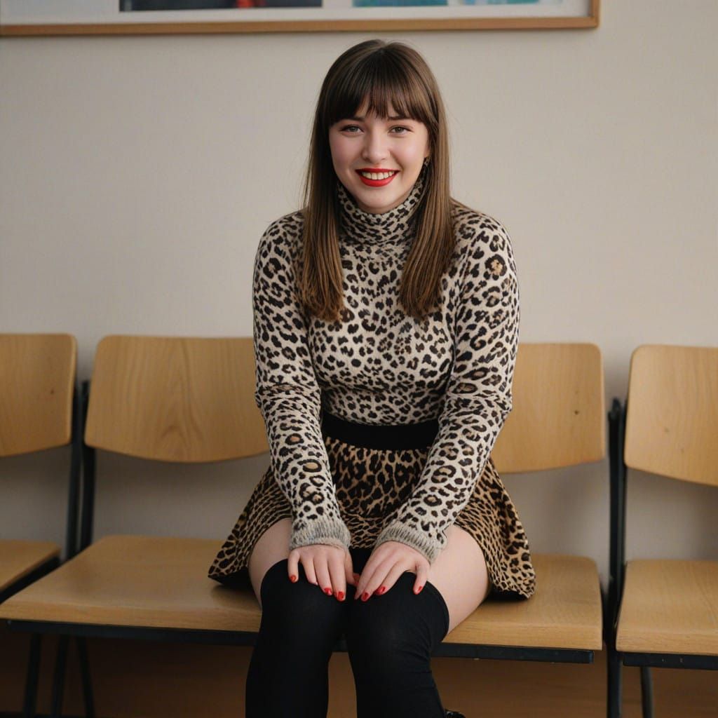 Chubby Teen Girl in Nostalgic Film Grain