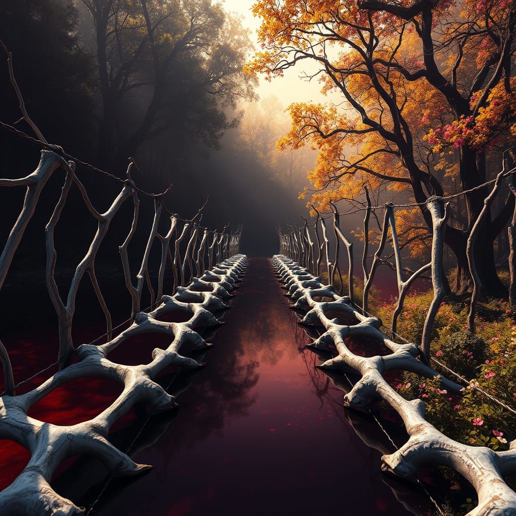 Majestic Bridge of Contrasting Realms