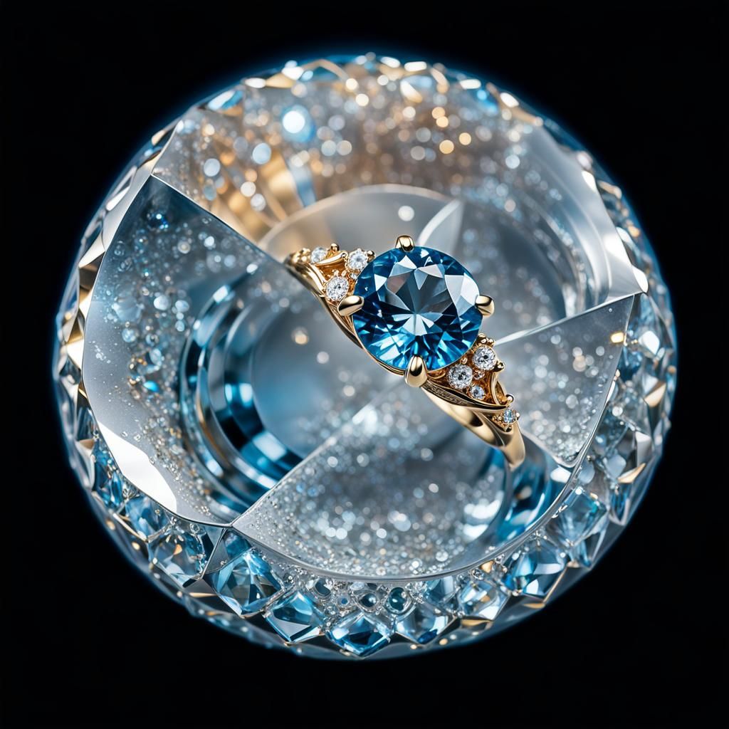 Blue Topaz Ring Macro Shot in Professional Photography