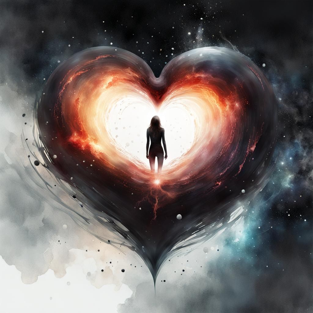 Heart-Shaped Black Hole in Deep Space