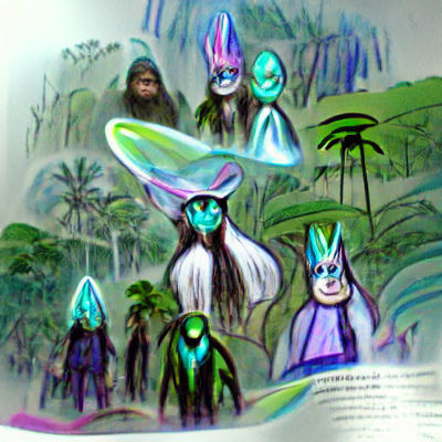 Alien Wizards with Glass Skin on Jungle Planet