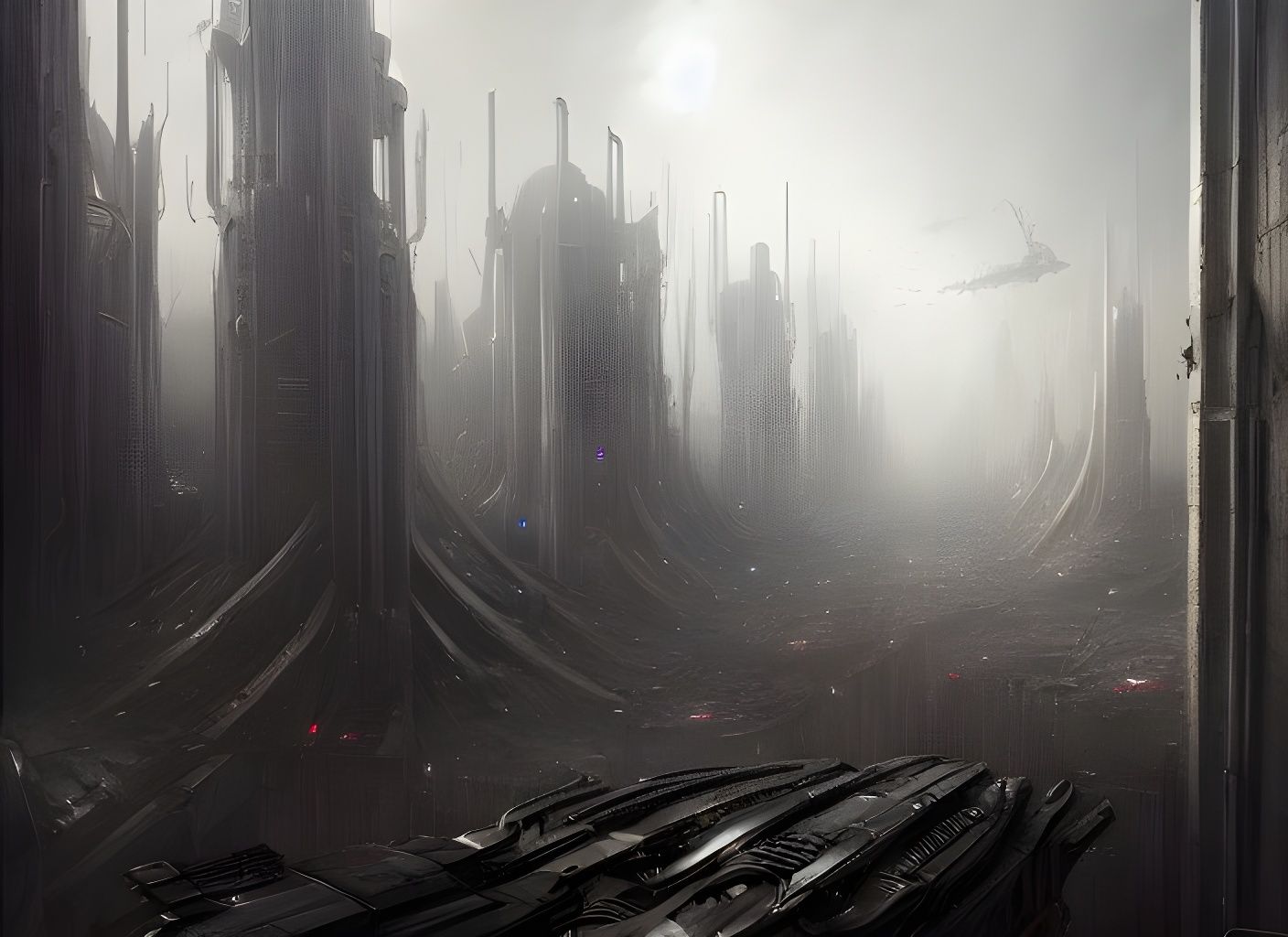 Complex Dystopian City in Sci-Fi Concept Art