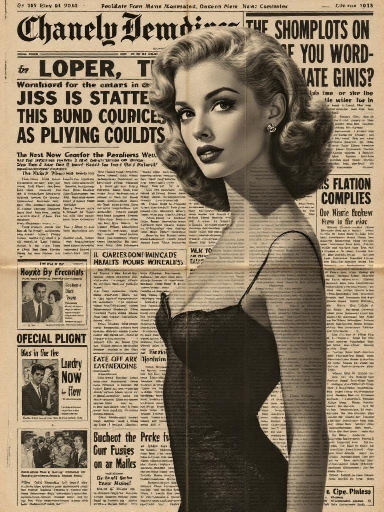 Vintage Editorial Photo of Woman, Mid-Century Style