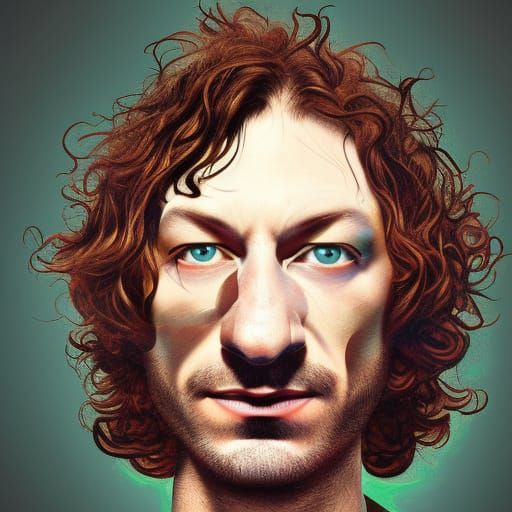 Gotye Portrait in Hyperrealistic Splash Art Style