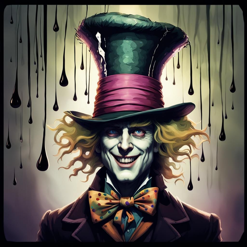 Hyperrealistic Mad Hatter with Wormhole Hat