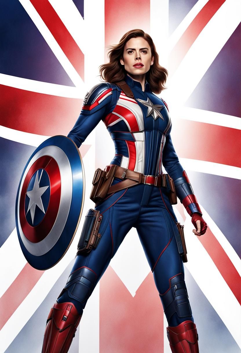 Hayley Atwell as Captain Carter with Union Jack Hair