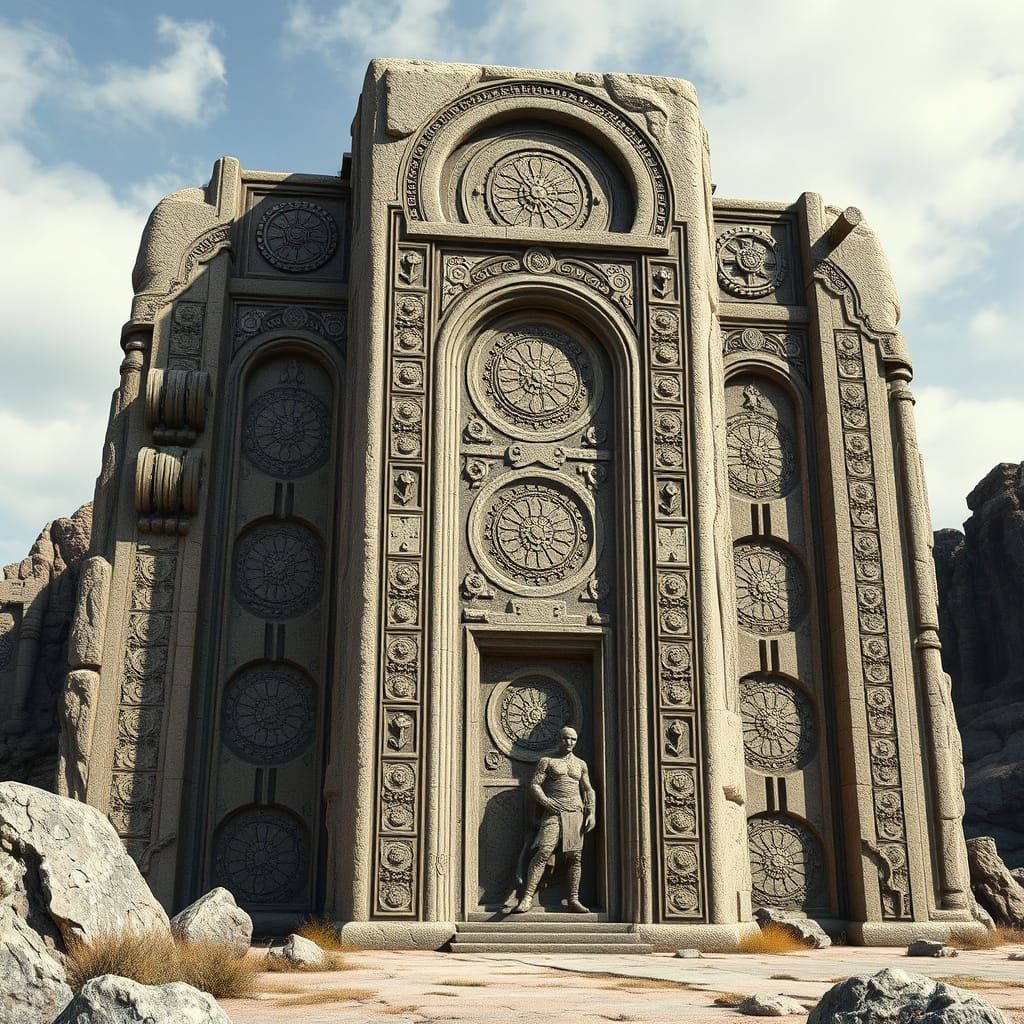 Mysterious Industrial Monument in a Dystopian World