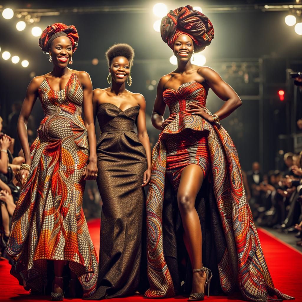 African Print Fashion Show on Red Carpet