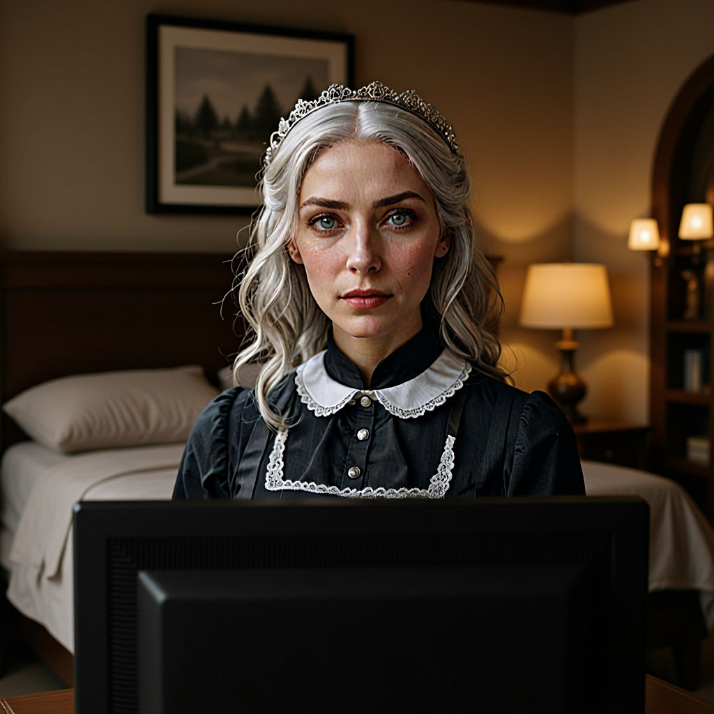 Hyper-Realistic Portrait of Grayfia Lucifuge in Sepia Tone