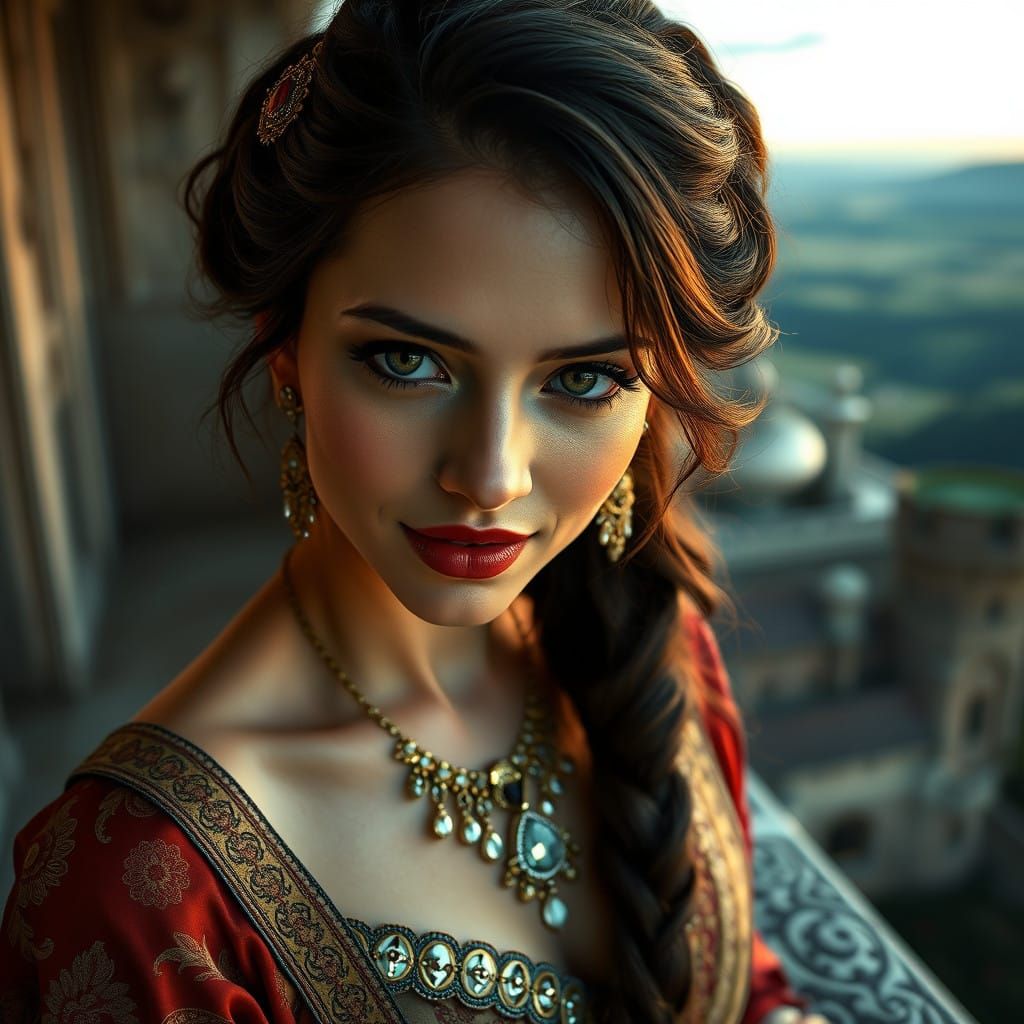 Exotic Princess Portrait in Renaissance Style