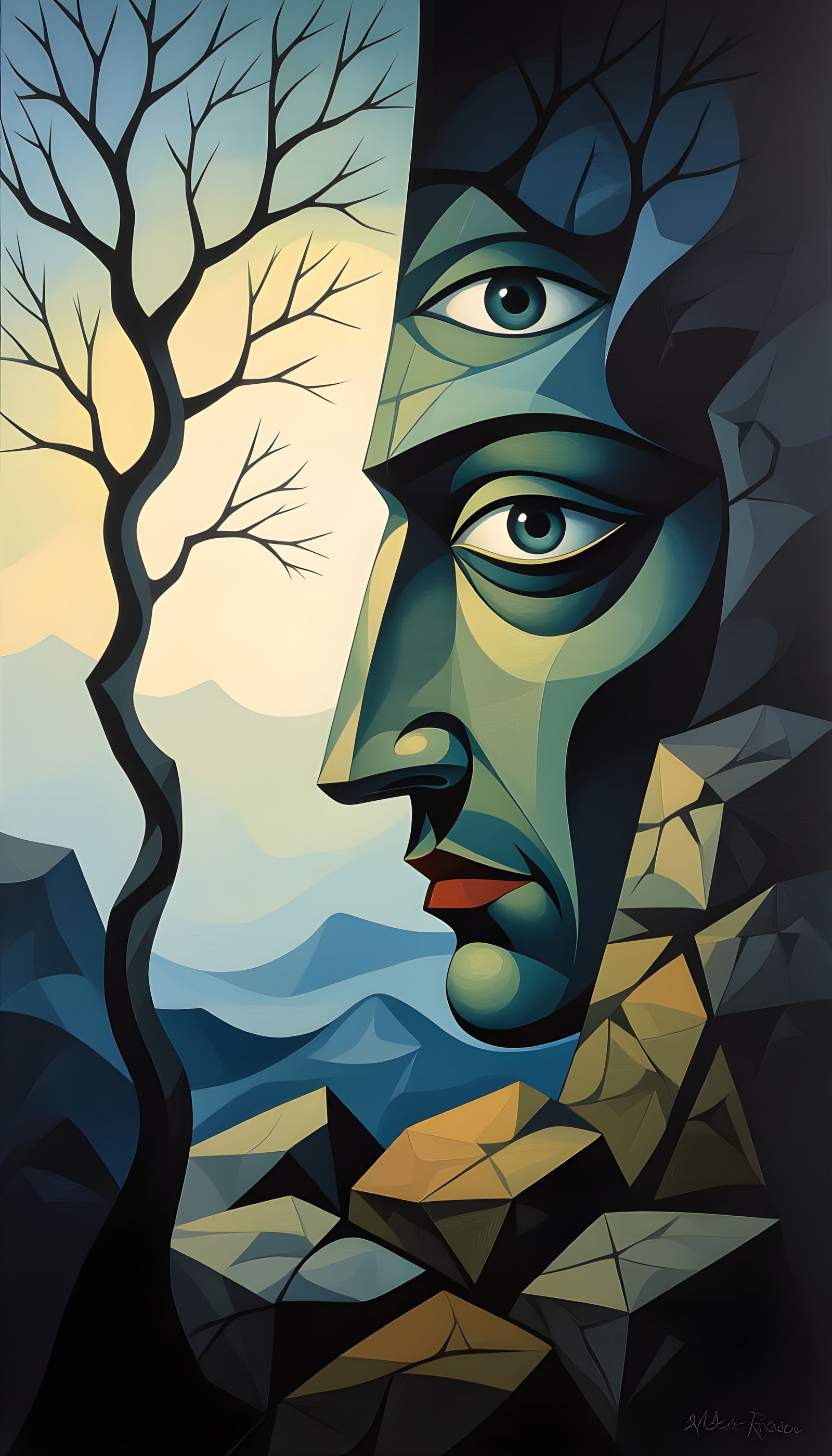 Surreal Nightmare: Dark Rocks, Watching Eyes, Melting Forms