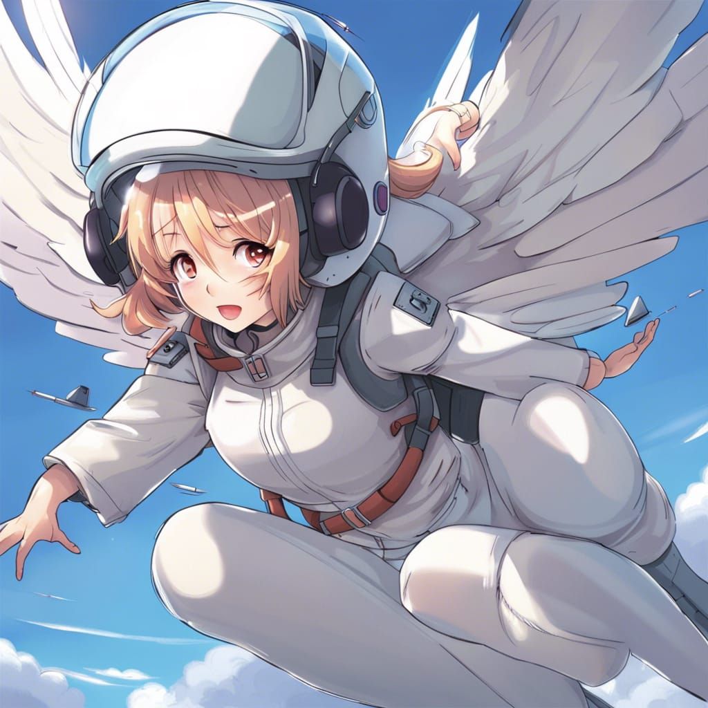 Girl Pilot Helmet in Anime Style
