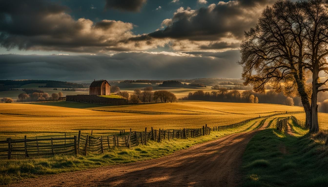 Idyllic Country Scene: Photorealistic Masterpiece