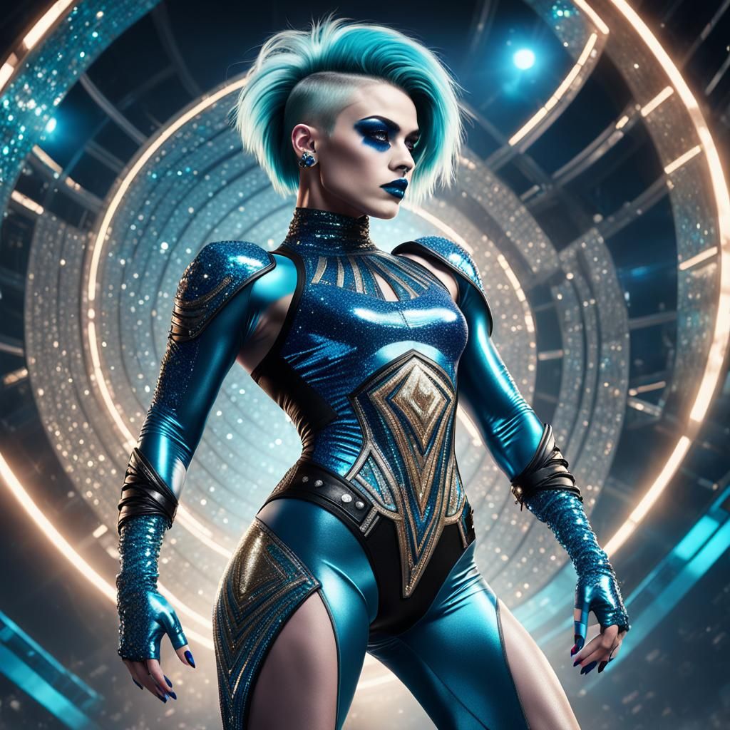 Goth Wrestler at Punk Rave in Anime Style