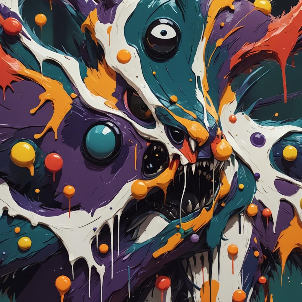 Whimsical Furry Monster in Animated Style