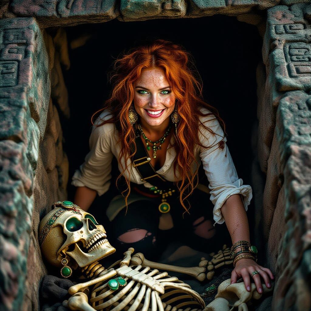 Female Pirate Discovers Mayan Tomb Treasure