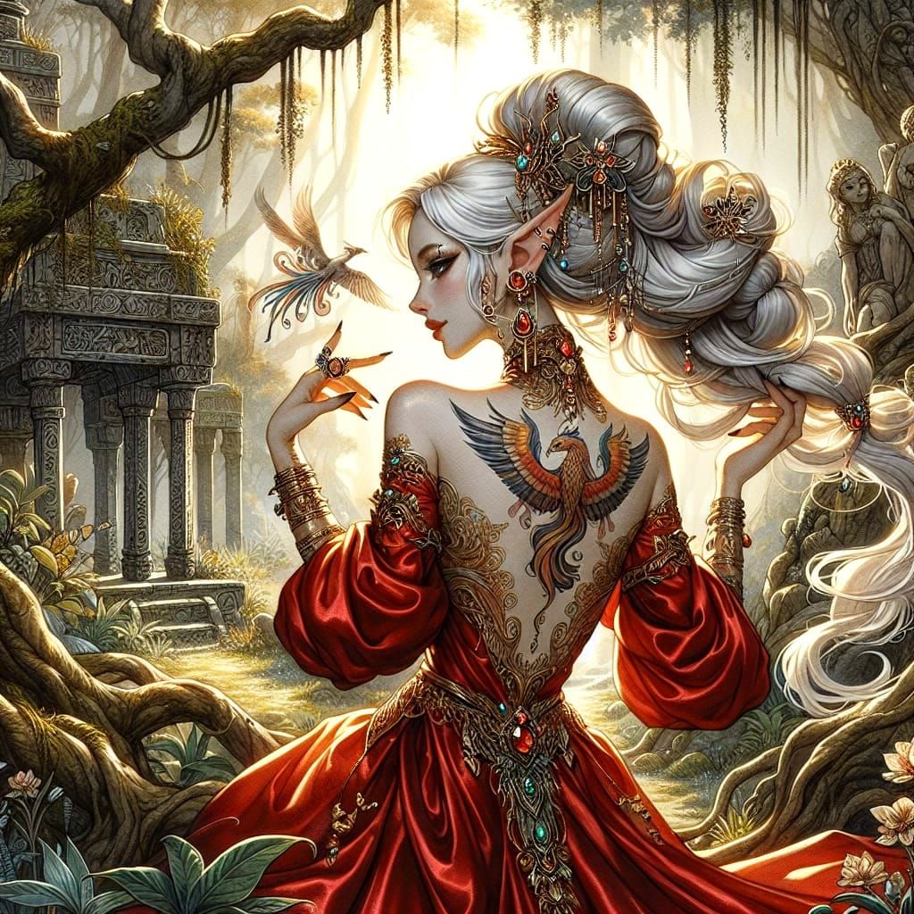 Ethereal Fantasy Queen in Ancient Cryptic Forest