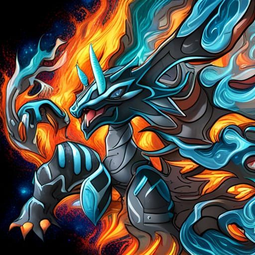 Kyurem Pokemon Graffiti Art in Street Style