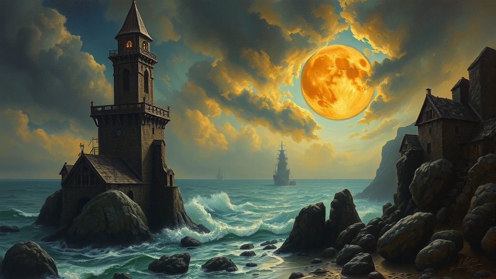 Lovecraftian Victorian Woman: Oil Painting