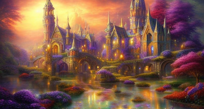 Ethereal Medieval Castle: Digital Matte Painting