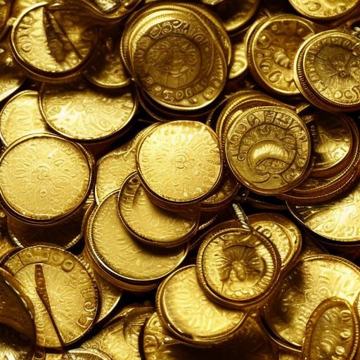 Gold Coins Spilling from Treasure Chest