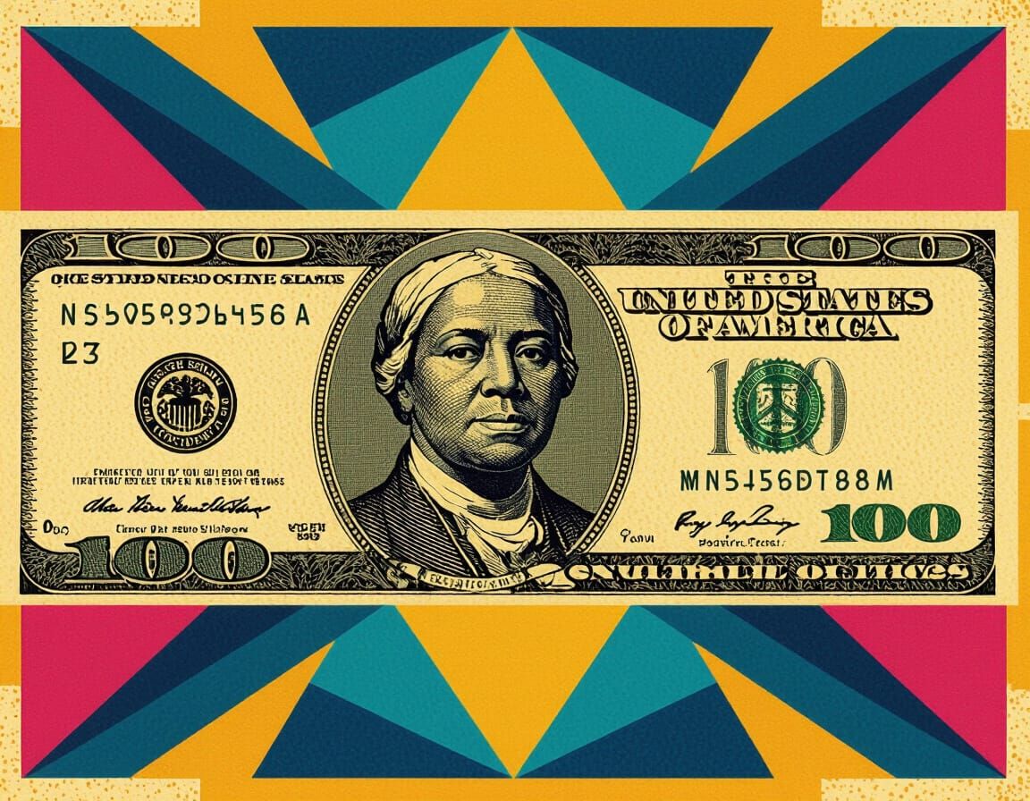 Harriet Tubman $500 Bill Pop Art Screen Print