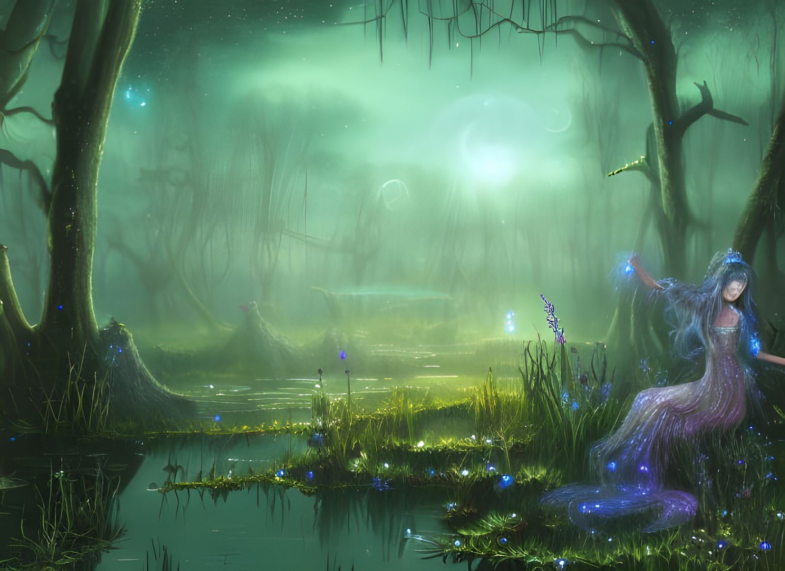 Magical Swamp Witch Shack Illustration